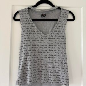 Grey Harley Davidson Women's Tank Top with Cut Out Grey Size Large